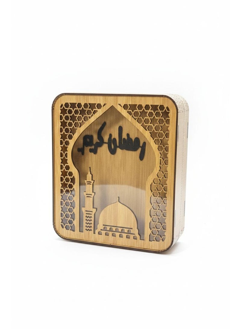 Decorative Ramadan lantern, Ramadan decorative lamp, 3D lanterns, Islamic decorative lamp, Ramadan lanterns for decorating a bedroom table, Ramadan gifts 18cm*19cm - Image 1